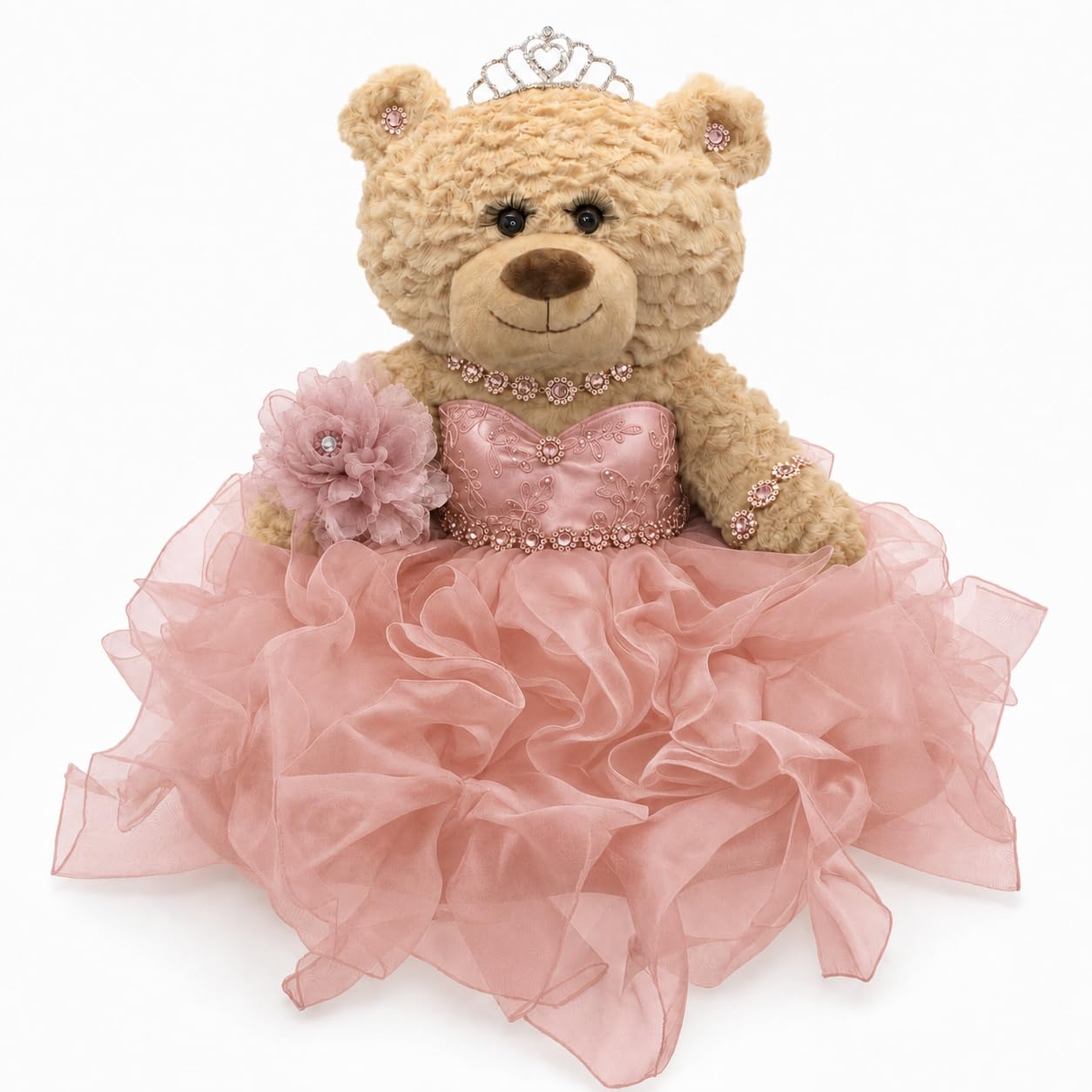 KINNEX COLLECTIONS SINCE 1997 20" Quince Anos Quinceanera Last Doll Teddy Bear with Dress (Centerpiece) ~ ARC16832-30R (Rose Gold)