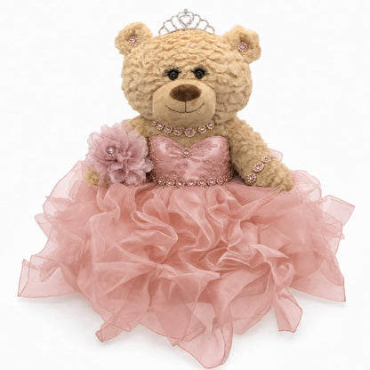 KINNEX COLLECTIONS SINCE 1997 20" Quince Anos Quinceanera Last Doll Teddy Bear with Dress (Centerpiece) ~ ARC16832-30R (Rose Gold)
