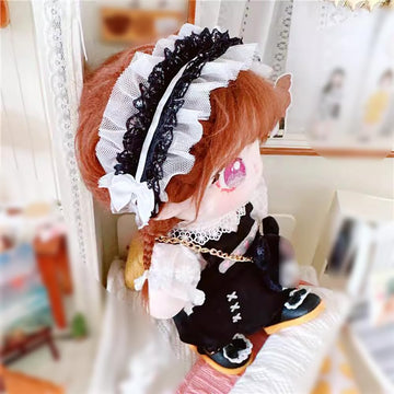 niannyyhouse 20cm Plush Doll Clothes Loose Headwear White Shirt Black Skirt Backpack 8in Soft Stuffed Plush Toy Accessories Dress Up