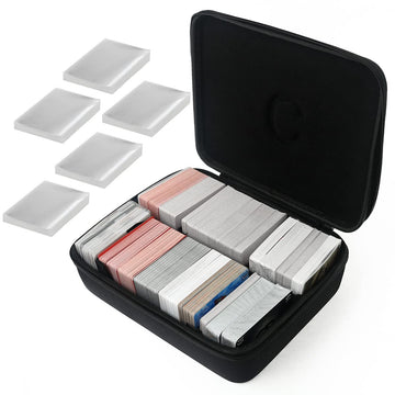 Hard Travel Card Game Case Includes 4 Removable Dividers and 500 Counts Card Sleeves, Holds Up To 1600 Cards for Cards Against Humanity and Other