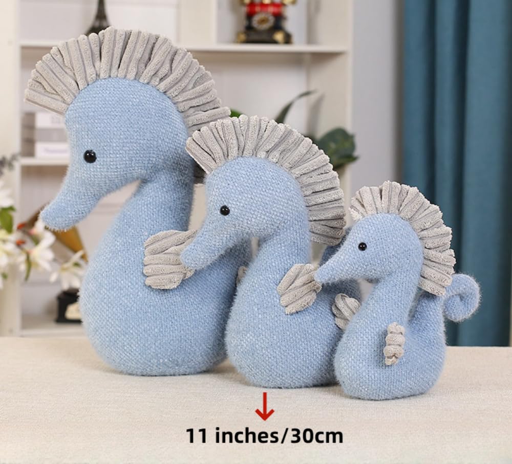 Xshelley Seahorse Stuffed Animal PlushToys Seahorse Dolls Furniture Decorations,Realistic Seahorse Plush Pillow Kids Birthday Present (11.8 inch)