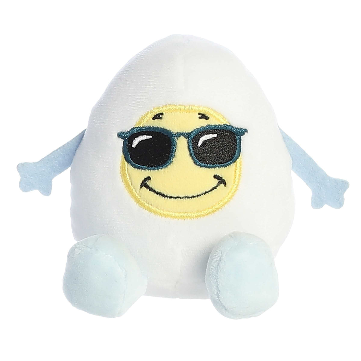 Aurora Punny Eggspressions Sunny Egg Stuffed Animal - Humorous Wordplay - Playful Expression - White 3.5 Inches