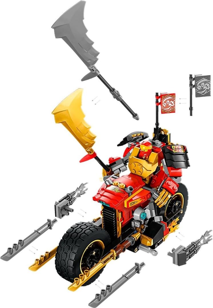 Lego Ninjago Kais Mech Bike EVO, Upgradable Ninja Motorcycle Toy with 2 Mini Figures - Kai and a Skeleton Warrior for Children from 7 Years 71783