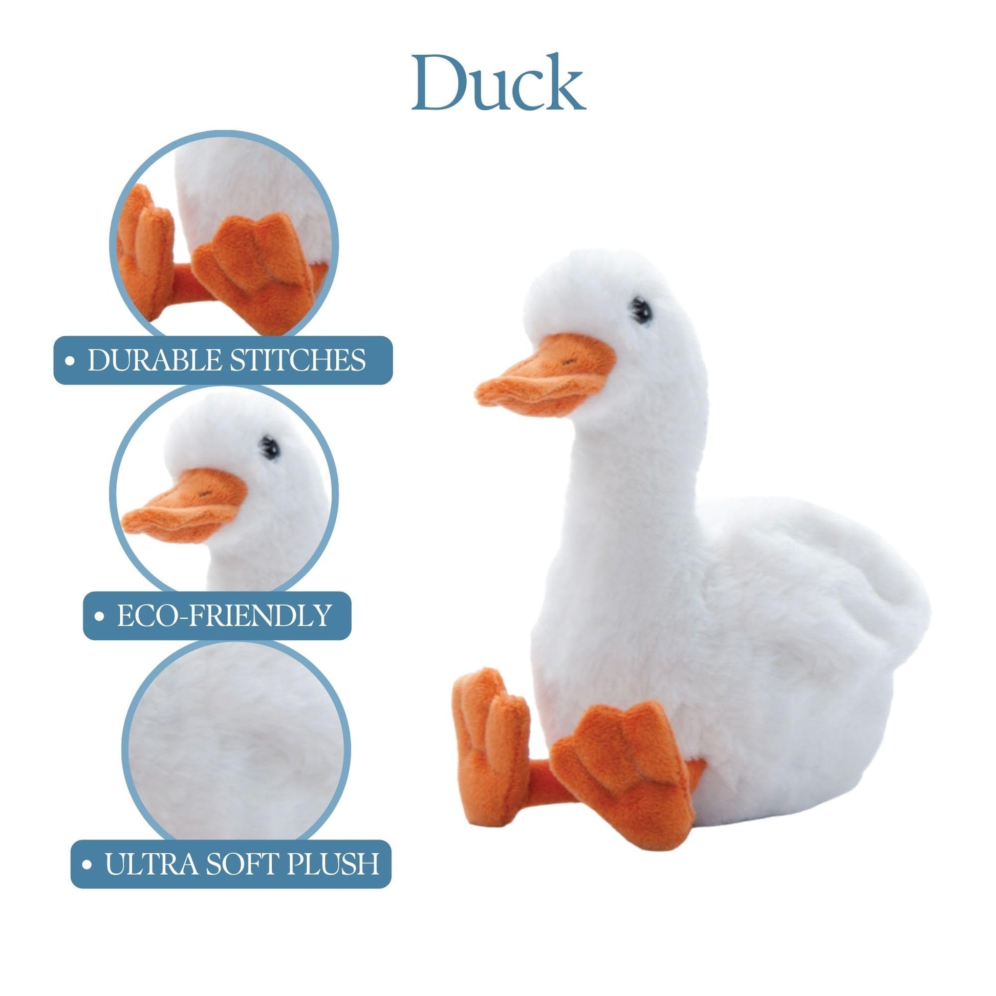 The Petting Zoo Floppy Duck Stuffed Animal Plushie, Gifts for Kids, Wild Onez Wildlife Animals, Duck Plush Toy 9 inches
