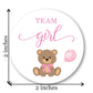 Teddy Bear Gender Reveal Stickers - 40 Labels (20 of Each Design)