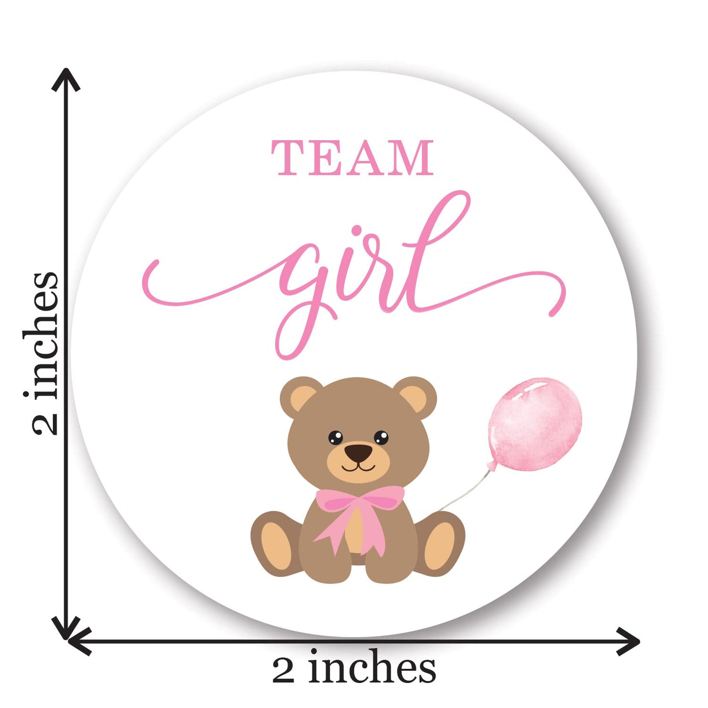 Teddy Bear Gender Reveal Stickers - 40 Labels (20 of Each Design)