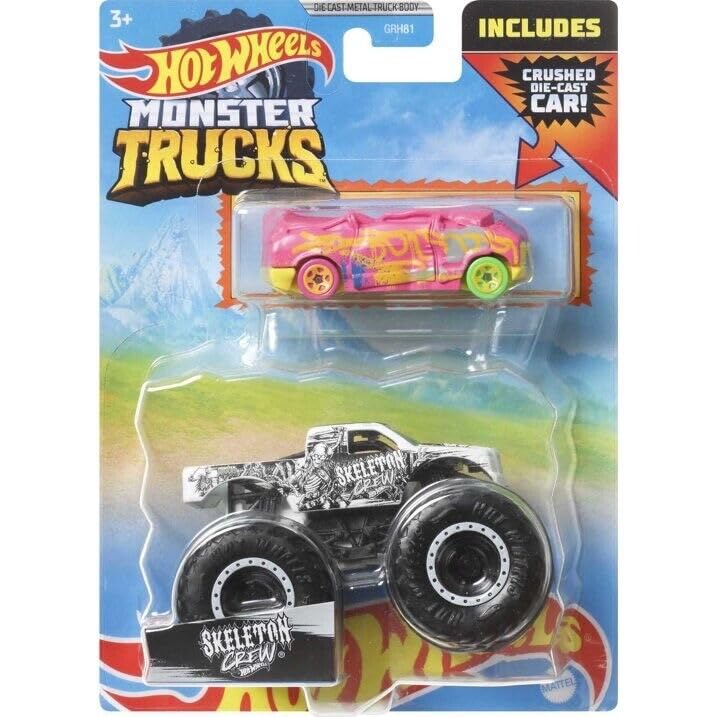 Matchbox Hot Wheels Monster Trucks Skeleton Crew and Crushed Van - Blind Sided