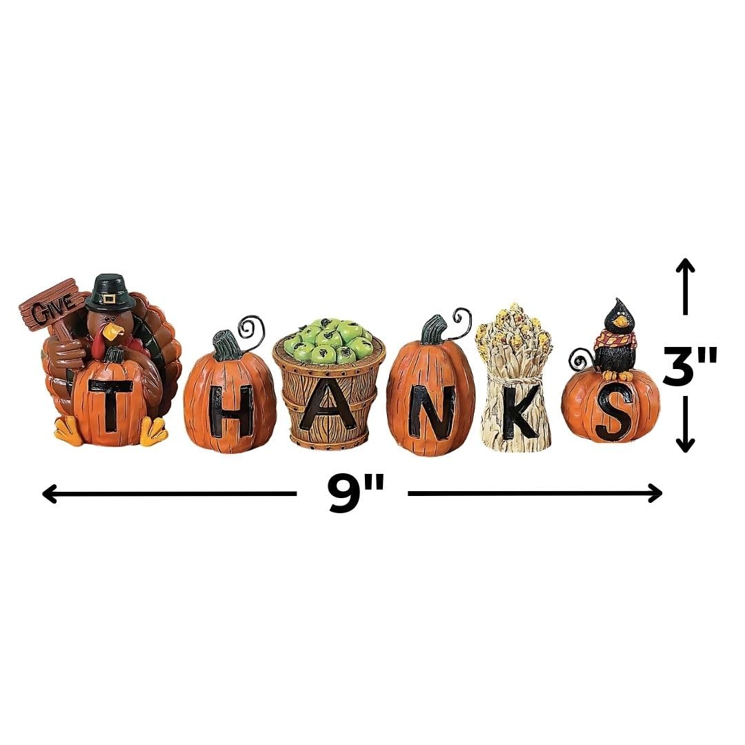 Fun Express Resin Give Thanks Blocks, Set of 6, Fall Home Decor