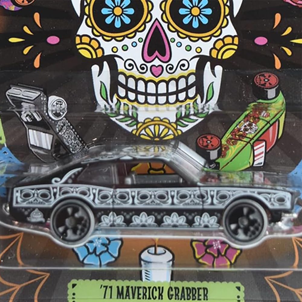 Hot Wheels '71 Maverick Grabber Halloween 1:64 Scale Car, Black, 2" x 3" x 1.5"