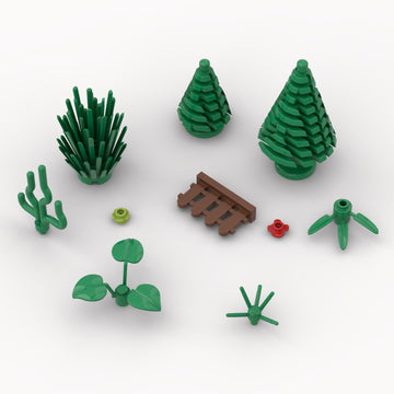 239 Piece Plant Parts Building Bricks Bulk Assortment Pack,Garden Botanical Scenery Accessories Plant Pack, Compatible with Lego Parts and Pieces