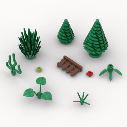 239 Piece Plant Parts Building Bricks Bulk Assortment Pack,Garden Botanical Scenery Accessories Plant Pack, Compatible with Lego Parts and Pieces