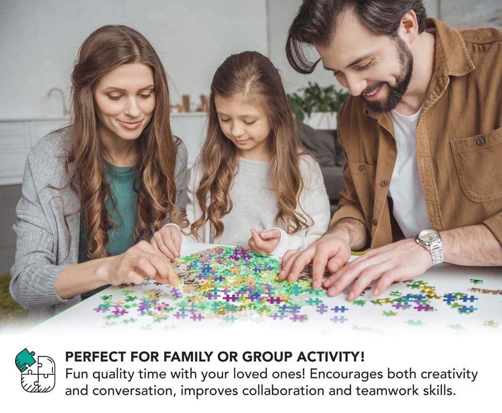 Gradient Jigsaw Puzzle 500 Pieces, Puzzle Saver Sheets and Hanger Included! Difficult Puzzles for Adults and Teens! Perfect for Family or Date Night!