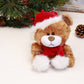 Plushland Adorable Soft and Hairy Santa Teddy Bear, Stuffed Animal -Holiday Toys - Xmas Party Favors for Kids (Christmas Qbeba Bear Brown)