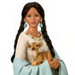 The Ashton-Drake Galleries Dyani Deer Maiden of The Morning Star Native American Poseable Portrait Doll with Deer Figures and Hand Sewn Beaded