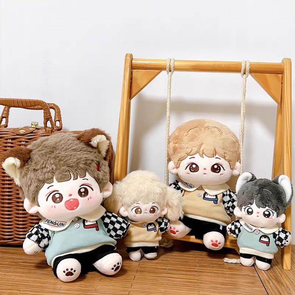 niannyyhouse 10cm 20cm Plush Doll Clothes Jacket Pants Penguin Tracksuit Suit Dolls Accessories Dress Up (Blue, 10cm)