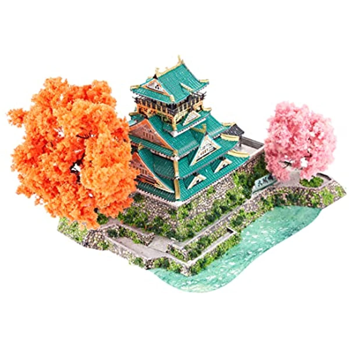 3D Metal Puzzle Osaka Castle Model Kits with LED and Tools, DIY Assembly Architecture 3D Metal Model Kits to Build for Adults - 180 Pieces