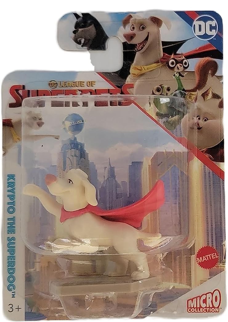 Mattel League of Super-Pets Micro Figure Bundle - 2?Pack (Krypto & Ace) | 2? Plastic Collectible Figures - Travel & Play - Ages 3+