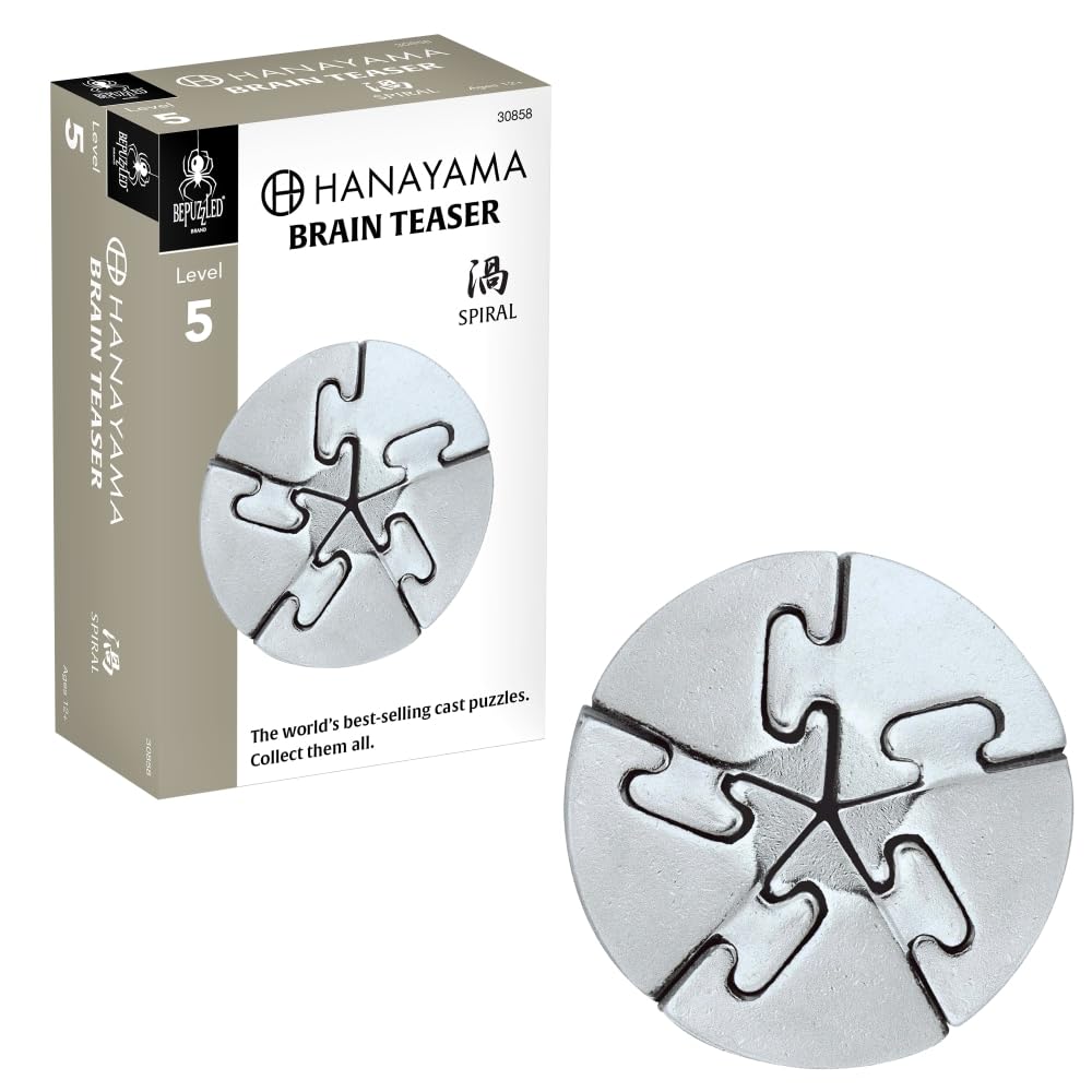 BePuzzled | Spiral Hanayama Metal Brainteaser Puzzle Mensa Rated Level 5, for Ages 12 and Up
