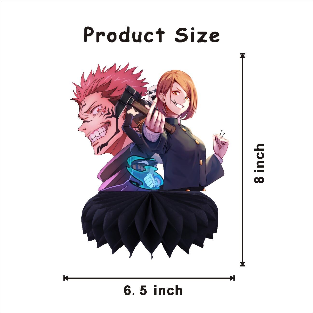 8Pcs Cartoon For Jujutsu Manga Kaisen Honeycomb Table Centerpiece,Birthday Party Supplies Table Decorations for Party Decorations.