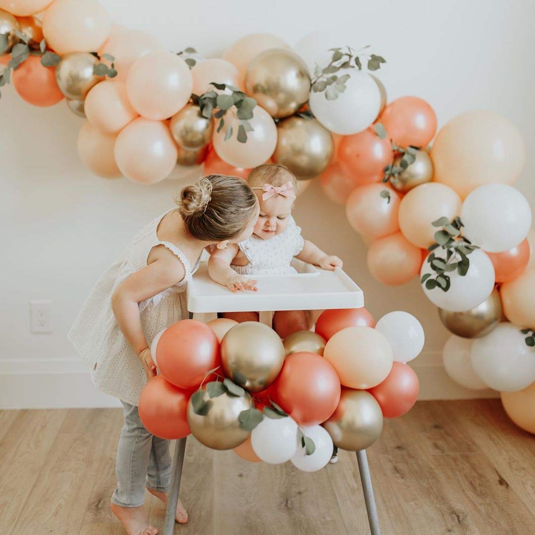 Pastel Orange Party Balloons 12" 50pcs Happy Birthday Baby Shower Balloons