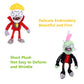 3 PCS PVZ Plant and Zombies Plush Toy Stuffed Soft Doll, 2025 Upgraded Rock Roll Zombie, Bullfight Zombie, God Light Zombie Plush Figure Toy