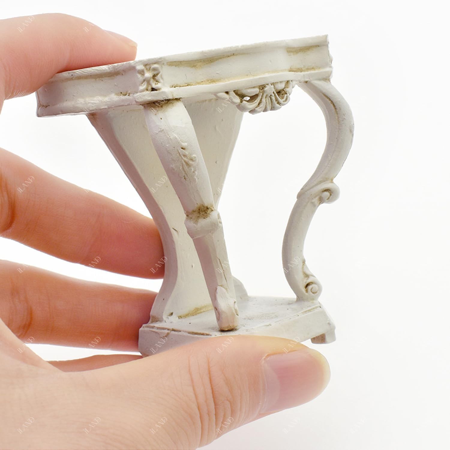 iLAND Dollhouse Furniture on 1/12 Scale Miniature Dollhouse Table Victorian Furniture for Doll House Living Room Fairy Garden Accessories Mini House