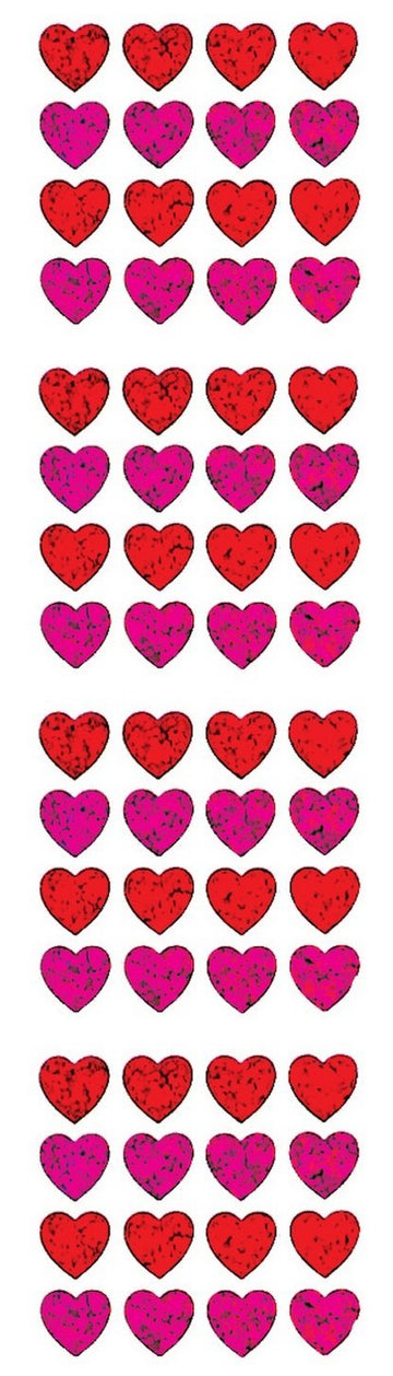 Jillson Roberts Prismatic Stickers, Pink and Red Micro Hearts, 12-Sheet Count (S7143)