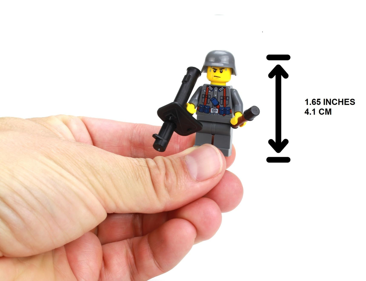 Battle Brick 1.6 Inches Tall Collectible German WW2 Anti-Tank Soldier Custom Collectible Minifigure | Genuine Military Minifig | Printed in The USA |