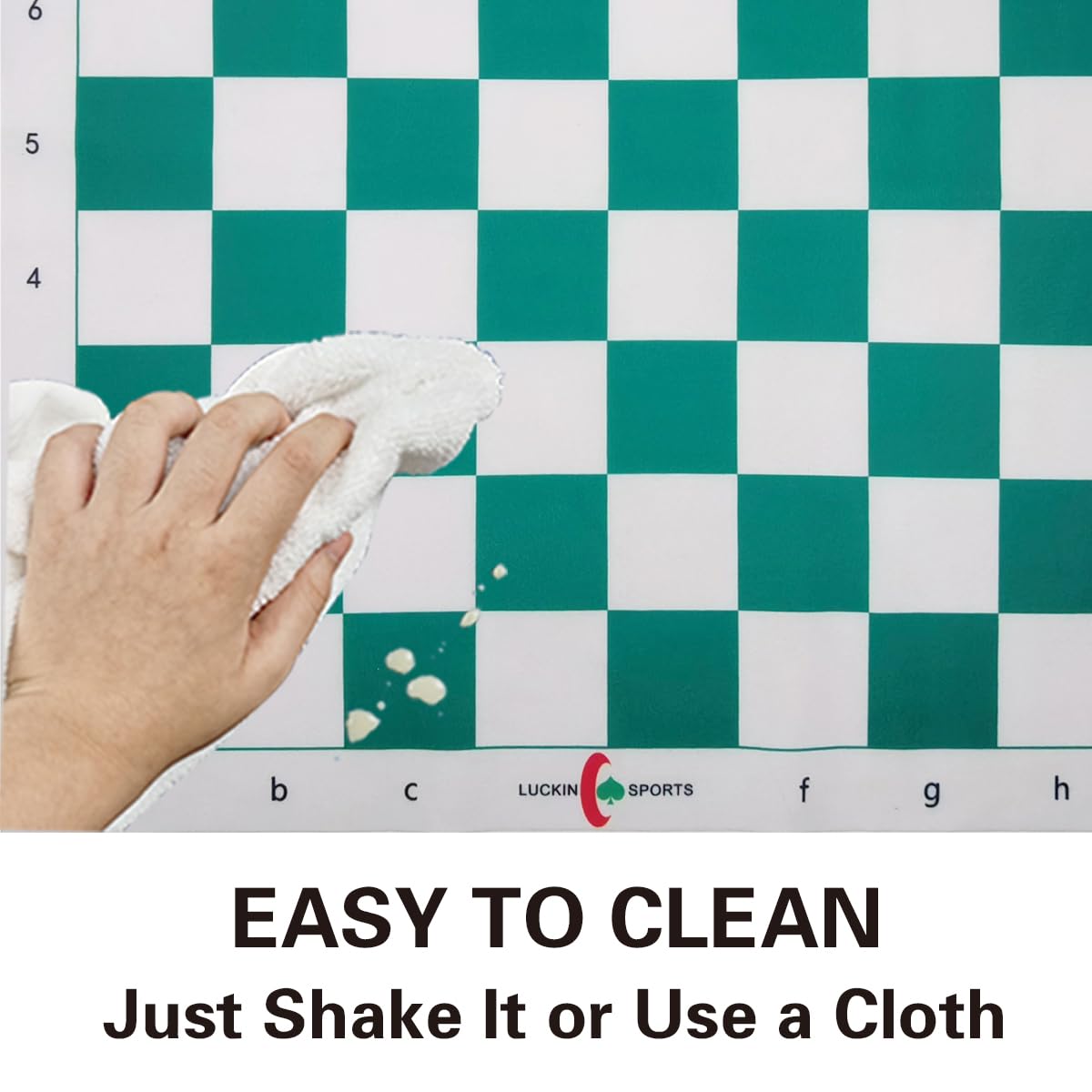 LUCKIN SPORTS Standard Professional Tournament Chessboard, 20" x 20" in Size with 2.25" Squares. 100% Durable Felt Fabric. Waterproof and Stain