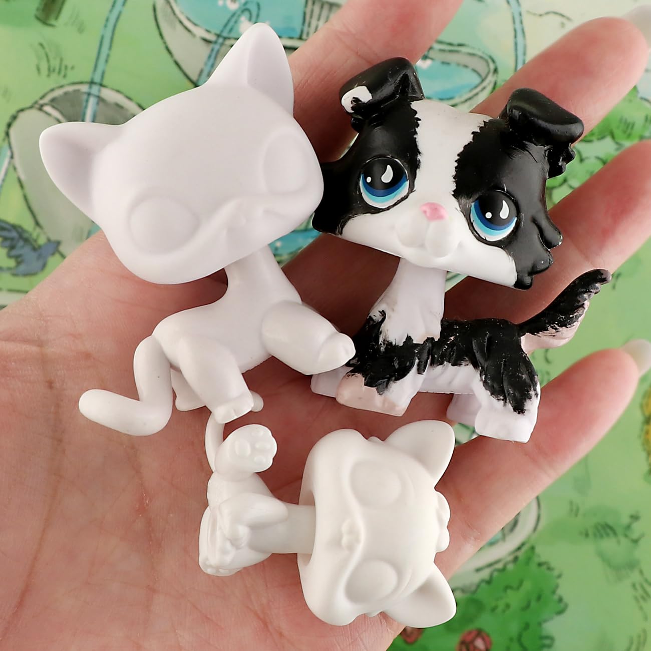 24pcs/Lot White Base for DIY Paint Design Pet Shop Accessories: Dog, Fox, Wolf, Persian Cat, Collie, Great Dane, Cocker Spaniel, Dachshund and Deer