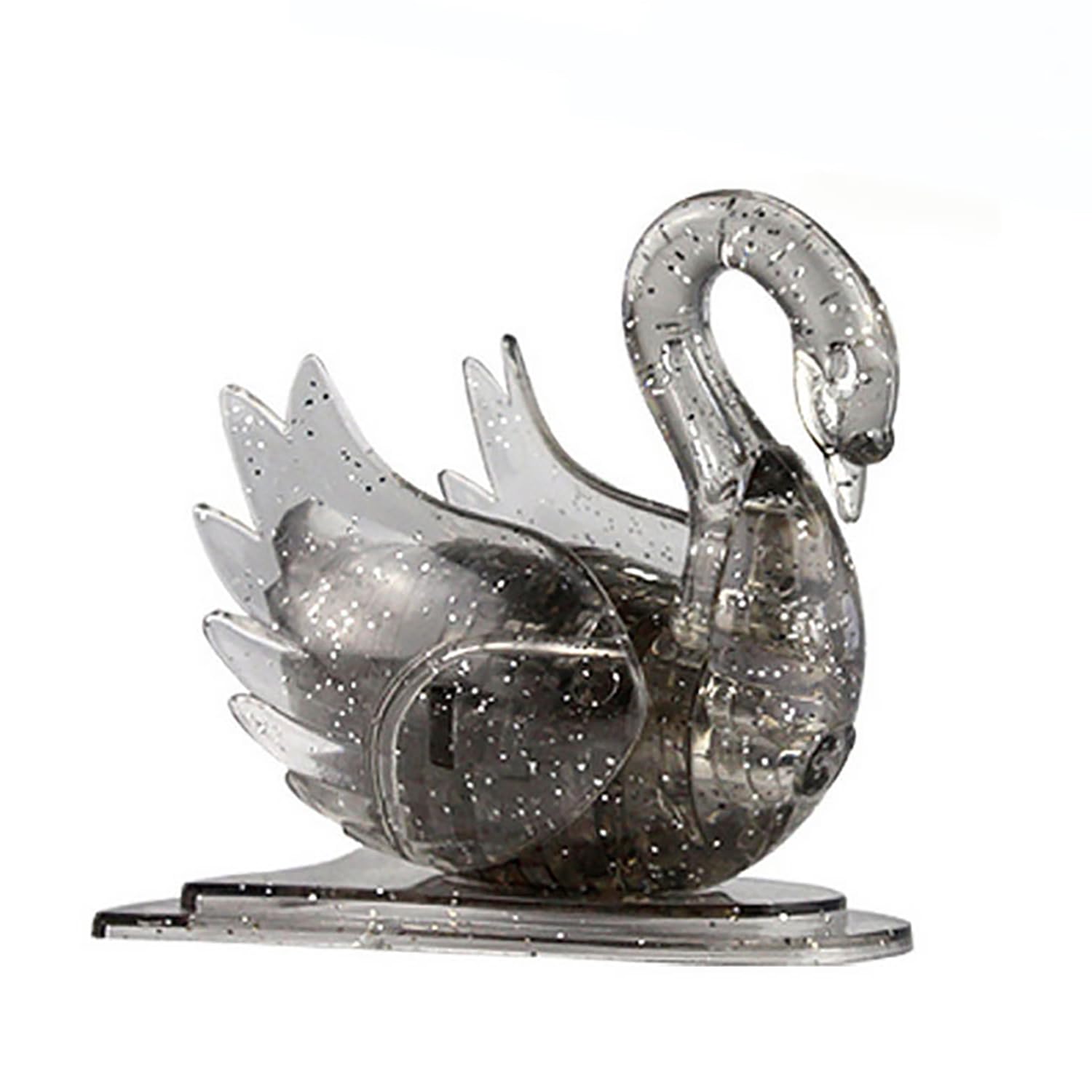 BTYYIHEX 3D Crystal Swan Puzzle, Crystal Puzzle Brainteasers for Puzzlers Ages 16 and Up, 45PCS(Gray)
