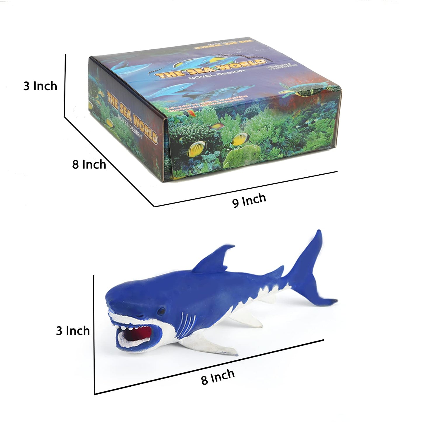 Axbotoy 10 Pack Shark Toys,8" Soft and Stretchy Realistic Shark Toy Set,Floating Bathtub Toys and Birthday Party Favors for Boys Girls Kids