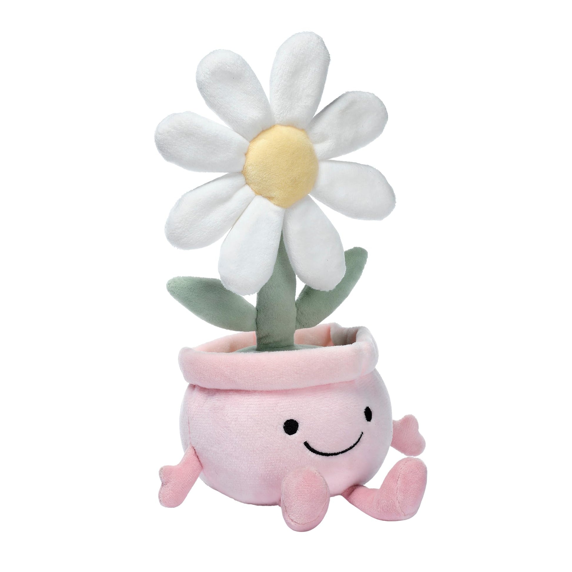Lambs & Ivy Daisy Dreams Poseable Flower Pot Plush Stuffed Animal Toy - 11 Inch