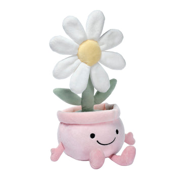 Lambs & Ivy Daisy Dreams Poseable Flower Pot Plush Stuffed Animal Toy - 11 Inch