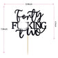 Unoggsor Forty Fucking Two Cake Topper - Happy 42nd Birthday Cake Decor - Cheers to 42 Years Birthday Party Decorations Supplies, Black Glitter