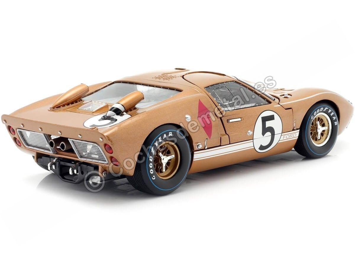 1966 Ford GT-40 MK II RHD (Right Hand Drive) #5 Gold 24H of Le Mans 1/18 Diecast Model Car by Shelby Collectibles