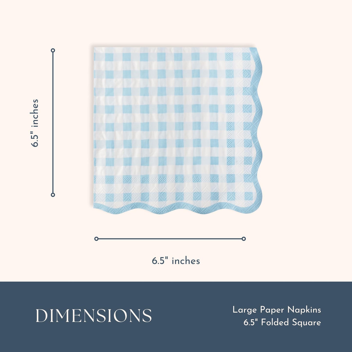 Bonjour Fête Light Blue Gingham Paper Party Dinner Napkins | Premium Party Supplies | Baby Showers, Bridal Showers, Tea Parties, & Casual Gatherings |
