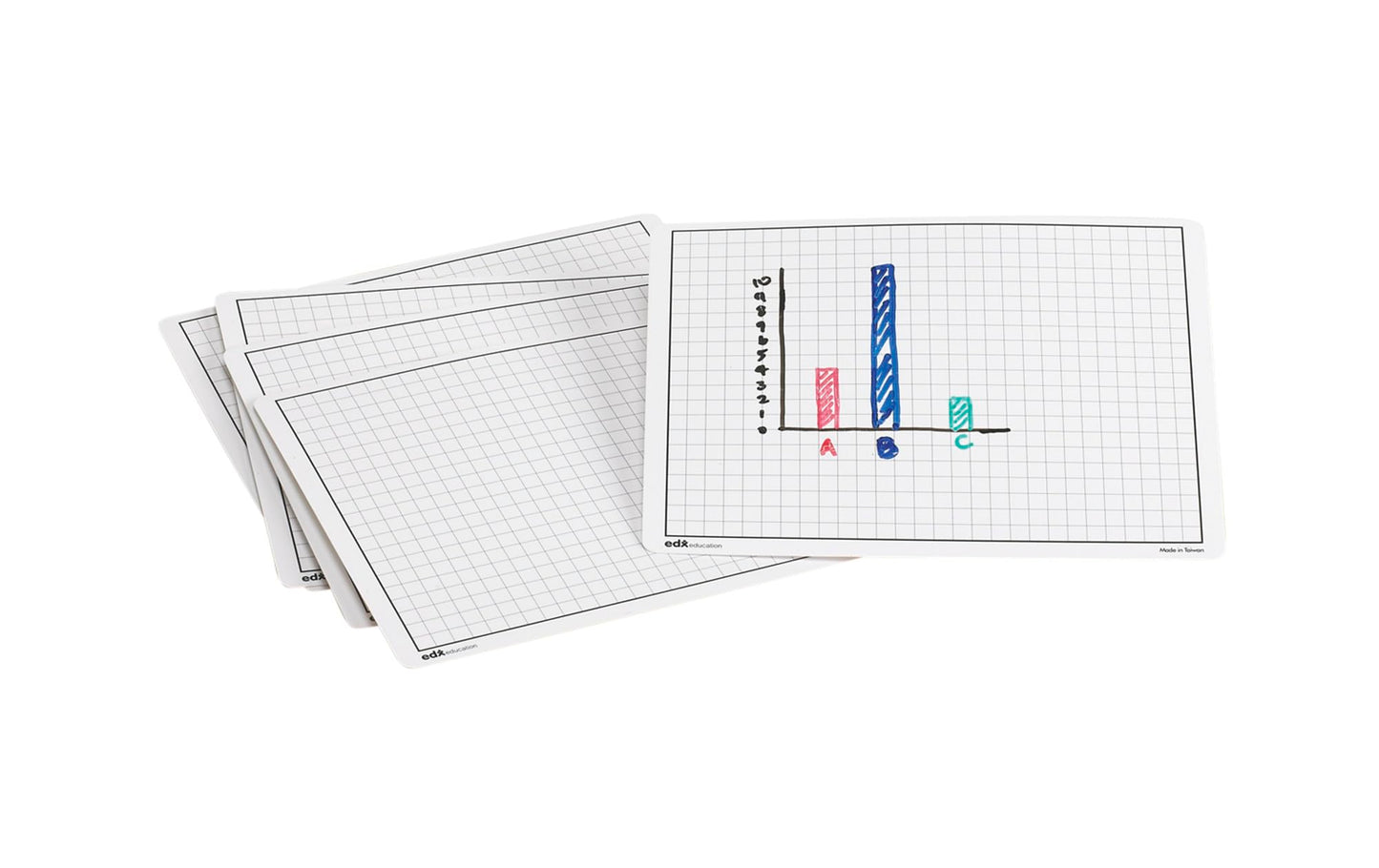 Didax Write and Wipe Graphing Board Set for Grades 3-8, 9 x 12 Inches, Plastic, Set of 10