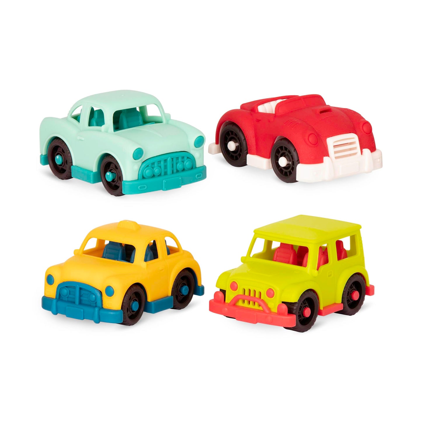 B. toys Toy Cars, Happy Cruisers 4 Mini Vehicles for Toddler Play
