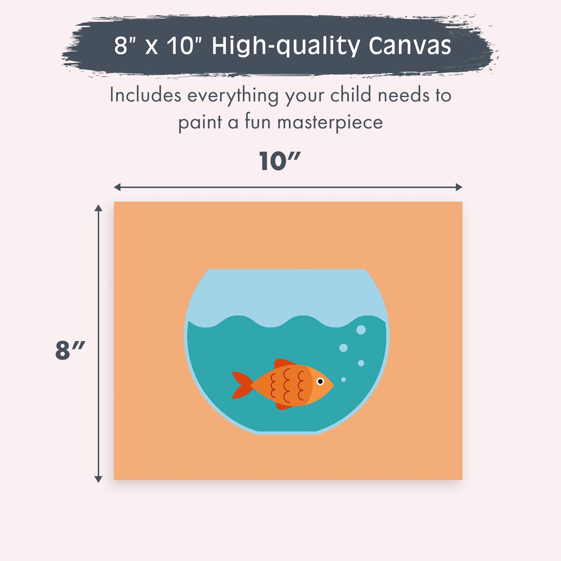 Pink Picasso Kits Gertie Goldfish Paint by Number for Kids Ages 5+ | DIY 8x10 Beginners Paint Set Includes Canvas, Paints & Brushes | As Seen On Shark