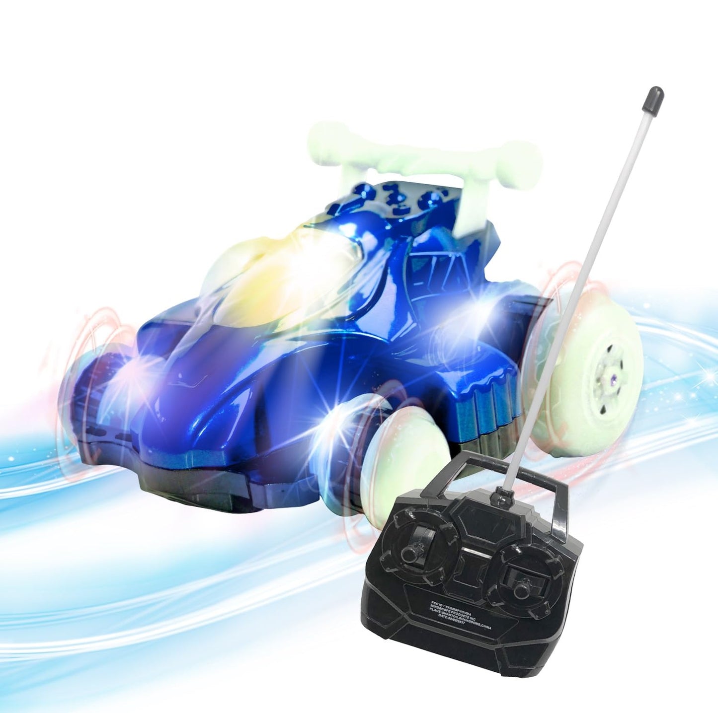 Mindscope Blue Hoverquad Radio Control Stunt Action Light Up LED Vehicle 49 MHz