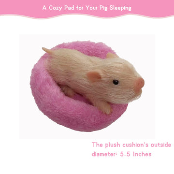 VOLOBE Silicone Piglet, 5 Inches Soft Mini Realistic Piglet with Sleeping Pad Accessories for Kids Boy Girl Birthday (Dora)