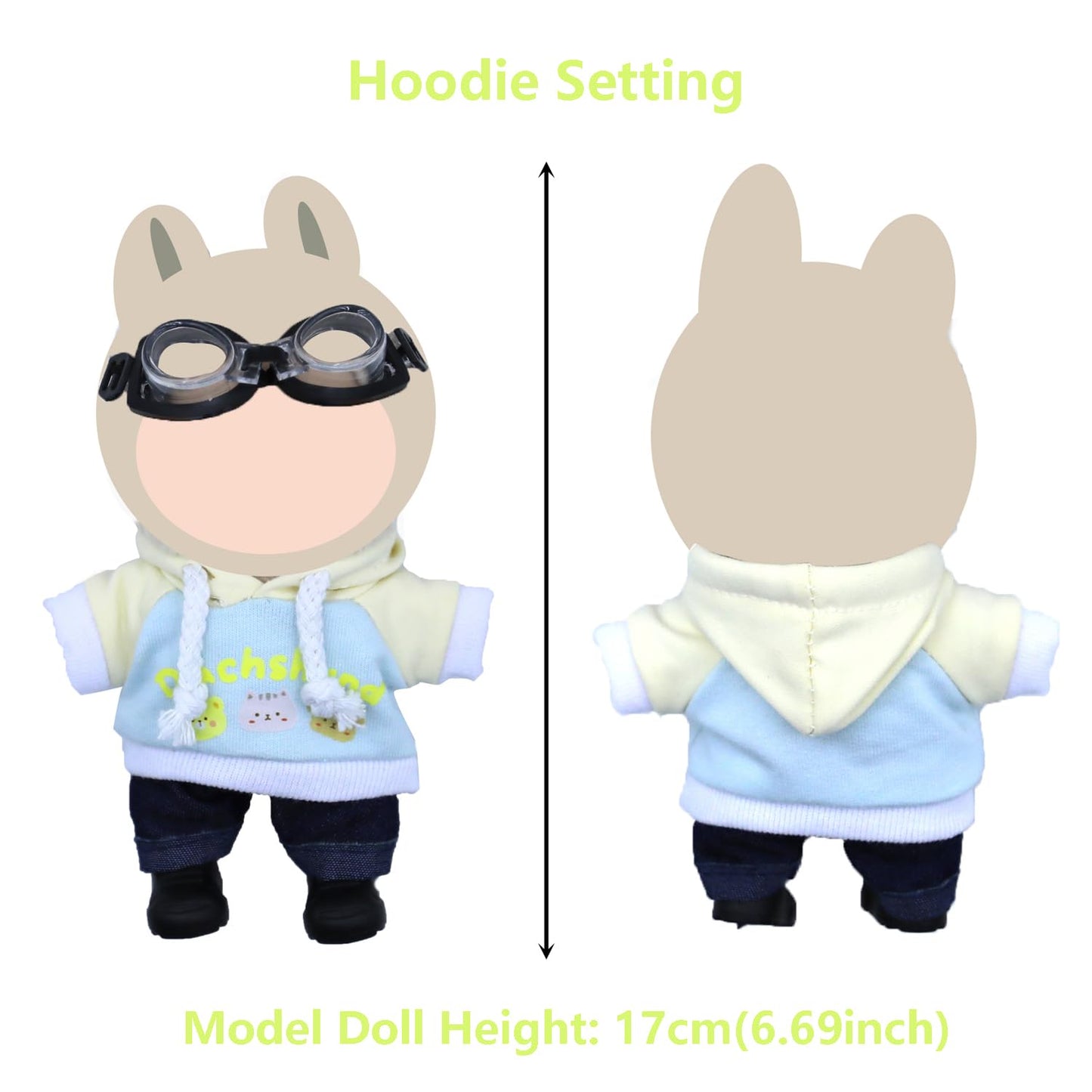 17cm Doll Clothes,Outfit Set Includes Shoes for 17cm Dolls-Fashion Premium Cute Easy Removable Doll Clothing Set with Accessories(No