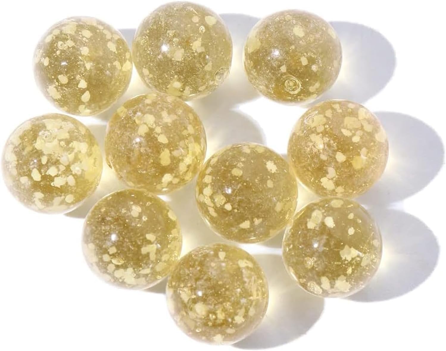ZLmoue 10Pcs Gold Marbles Glow in The Dark Glass Marbles Ball Luminous Glass Ball Runs,Marble DIY and Home Decoration Dice and Marble(12mm/0.47in)