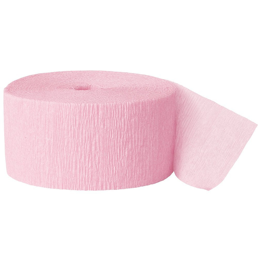 Unique Industries Crepe Paper Streamer, 81ft, Pastel Pink