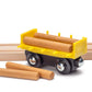 Maxim Enterprise, inc. Log Car for Wooden Railway, 5 Piece Kids Train Set with Magnetic Link and Removable Logs, Compatible with Thomas and Friends