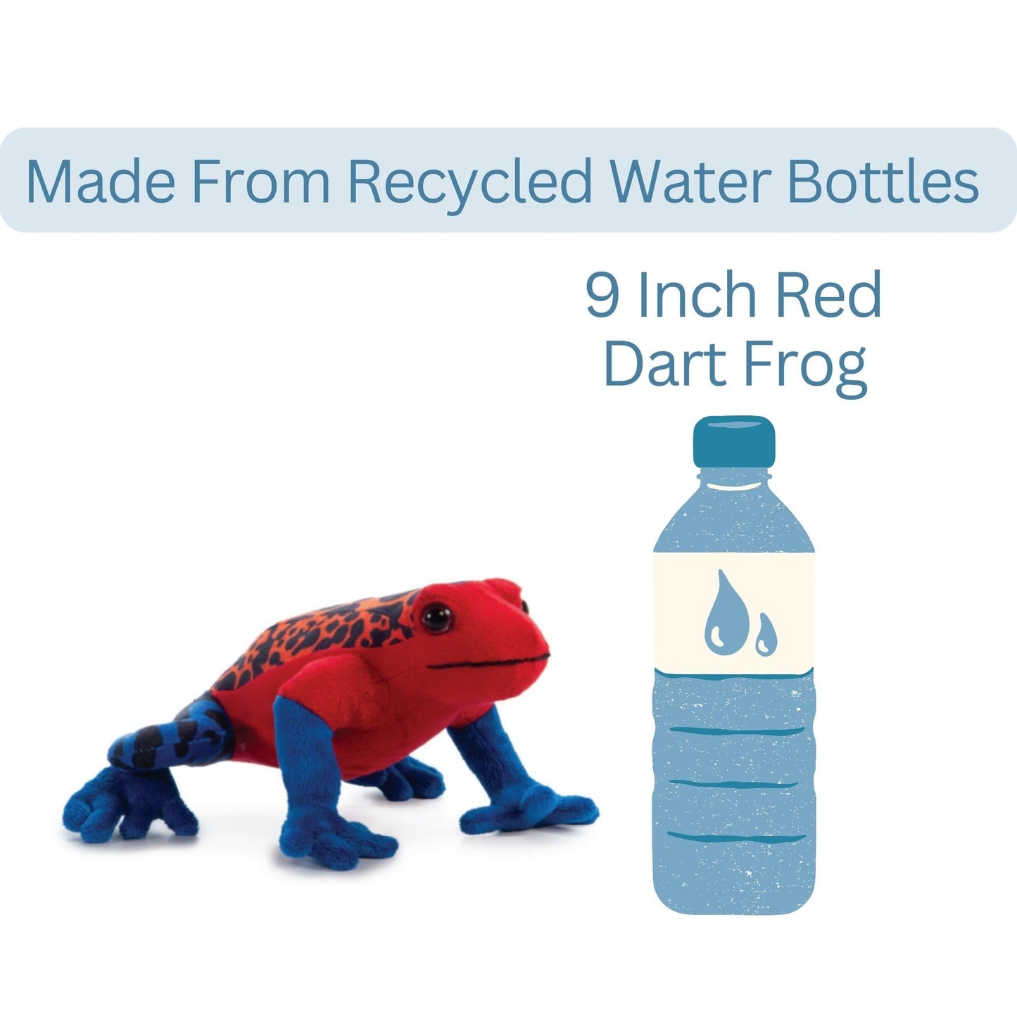 The Petting Zoo Red Dart Frog Stuffed Animal Plushie, Gifts for Kids, Wild Onez Rainforest Animals, Dart Frog Plush Toy 9 inches