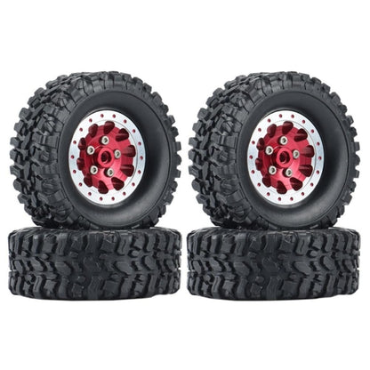 4PCS Metal Beadlock Wheel Hub Wheel Rim ? Rubber Tire for WPL C14 C24 C34 C44 B14 B24 B16 B36 MN MN78 D90 MN90 MN91 MN96 MN98 MN99 MN99S RC Car