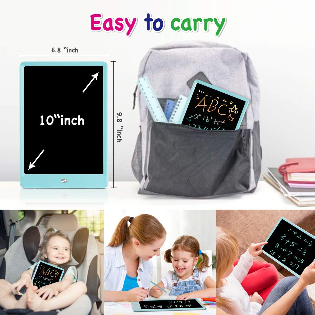 ORSEN LCD Writing Tablet 10 Inch, Colorful Doodle Board Drawing Pad for Kids, Toddler Toys for 3 4 5 6 7 8 Year Old Girls Boys Gifts (Blue)