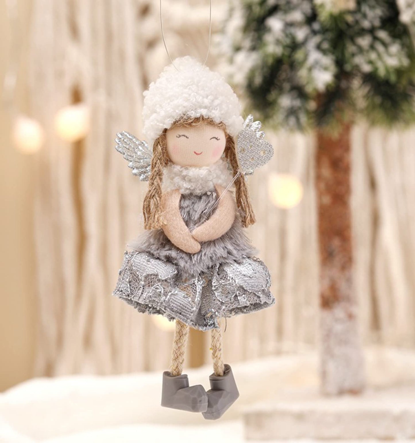 3pcs Christmas Angel Doll Decoration, Christmas Tree Hanging Ornaments, Thanksgiving Day Birthday Gifts, New Year Fairy Presents, Home Party Kids